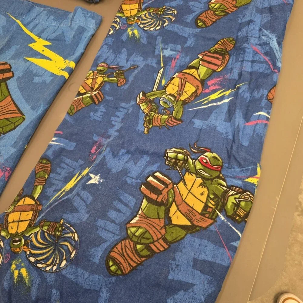 Teenage Age Mutant NinjTurtles Kids Fleece Sheet & Pillow Case Twin Set Vintage